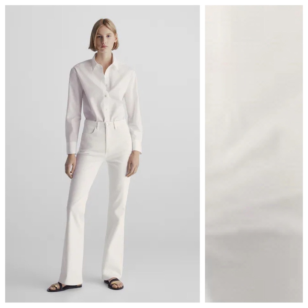 NWT. Massimo Dutti White High -Waist Skinny Flare Fit Jeans. Size 6.